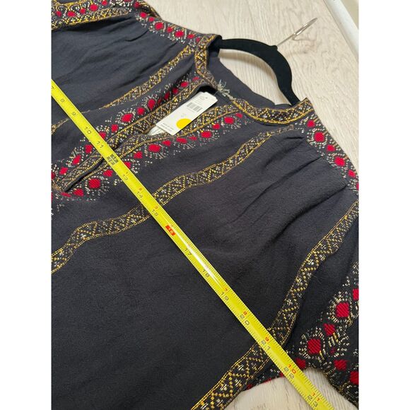 Anthropologie Mes Demoiselles Montserrat Dress Embroidered Puff Sleeves Midi NWT - Picture 8 of 15